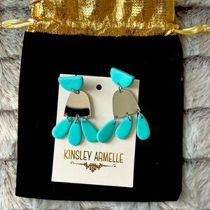 Kinsley Armelle Silver Mint Earrings, brand new